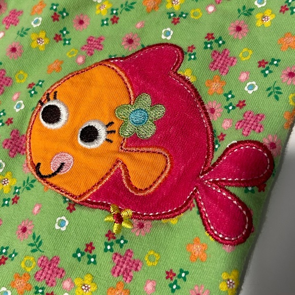 Jumping Beans Green Flower & Fish Romper - Picture 2 of 9